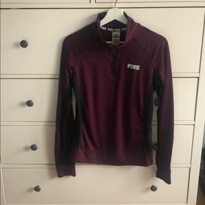 PINK VS Burgundy & Black 1/4 zip Pullover